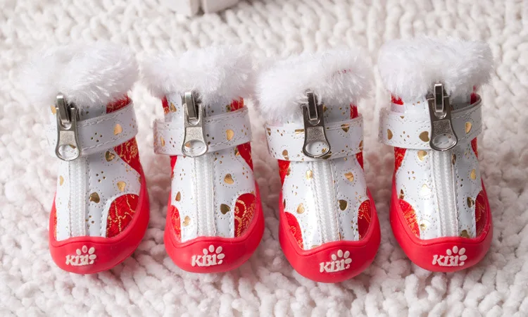 Осенне-зимние ботинки для собак и кошек; обувь для маленьких собак ...