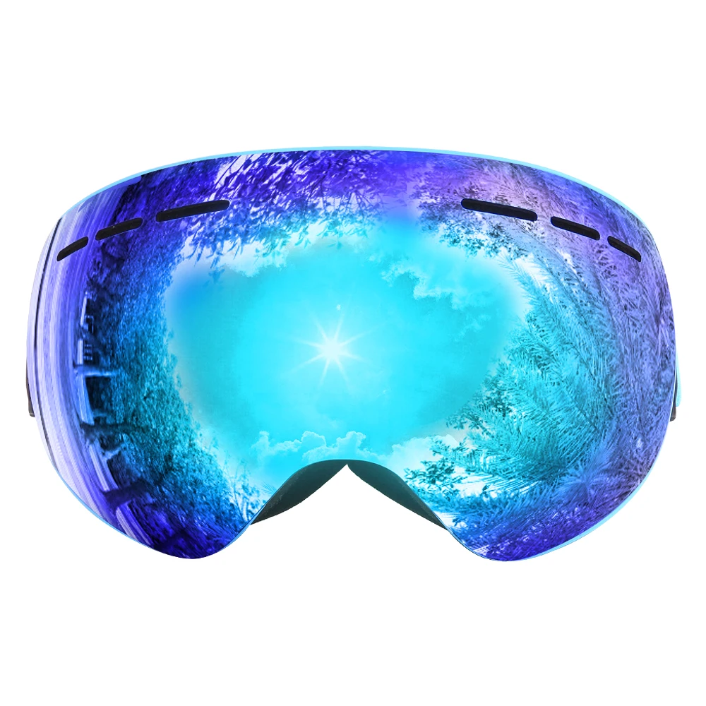 Jiepolly Ski Goggles with Anti fog Lenses Spherical Big Vision Ski Face Mask glasses