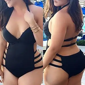 

Plus Size Bandage Swimwear Women Bikini Halter Swimsuit Push Up Bikinis Gifts Big Size XL,XXL,XXXL Maillot De Bain