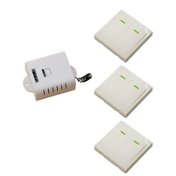 

New 85V-220V1CH Wireless Remote Control Switch System 1*Receiver+3*Wall Panel Remote Transmitter Sticky Remote Smart Home Switch