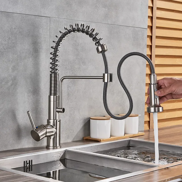 Хромированный Pull 80 см кухонный кран для раковины с одной ручкой ...