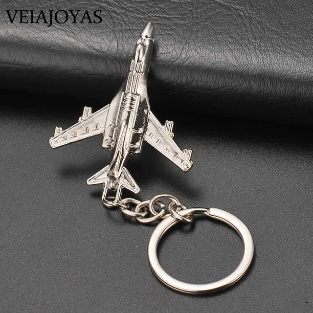 10pcs/lot Mini Aircraft Model Metal Keychain 3D Airplane Key Chain