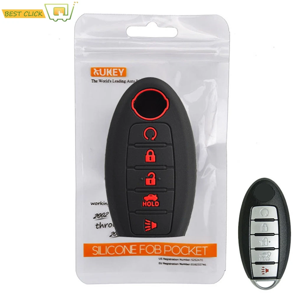 

5 Button Silicone Car Key Case For Nissan Rouge Murano Maxima Altima Sentra Pathfinder Qashqai Cover Keyless Remote Shell Fob