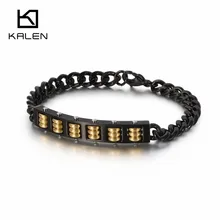 KALEN нержавеющая сталь золото/серебро/черная цепочка браслет для мужчин 20 см длинной цепи связывающие бусины «счеты» браслет Шарм ювелирные изделия