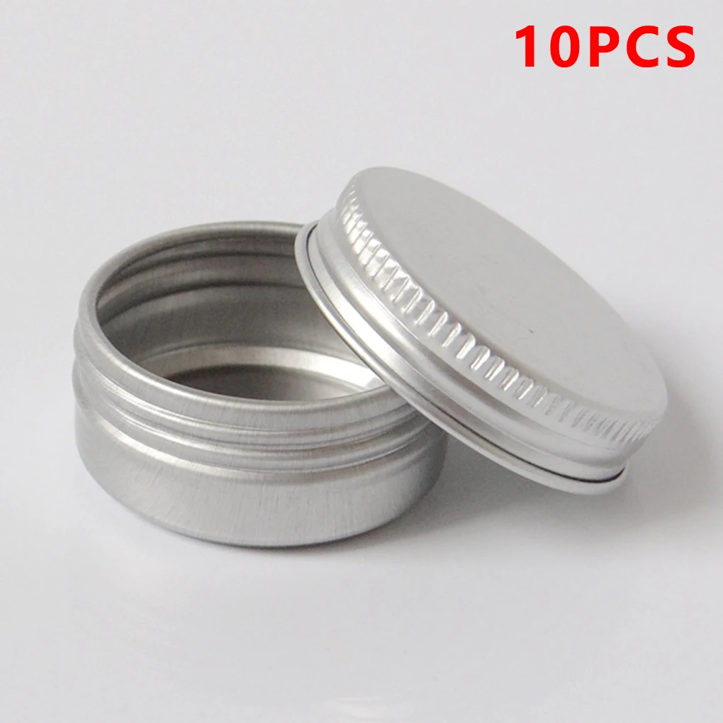 

10pcs 12ml Aluminum Cream Jar Pot Nail Art Makeup Lip Gloss Cosmetic Metal Tin Containers Empty Cosmetic Metal Tin Containers