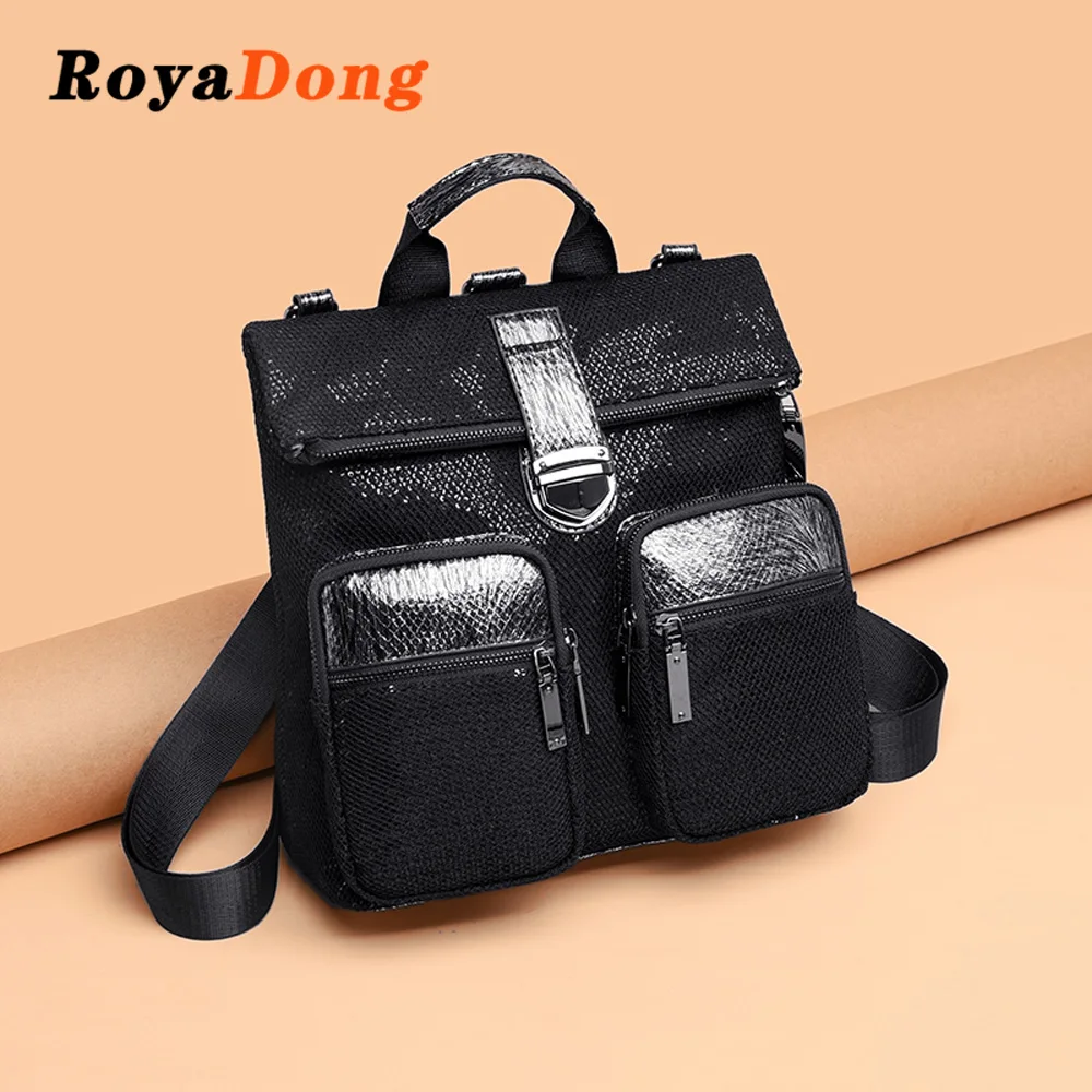 

Fashion backpack women Multi-pocket Multifunction School Bag Laptop waterproof PU Leather High Quality Simple bag for women 2019