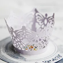 Фиолетовое украшение с ангелом обертки для кексов бумажные кексы чашки торт вечерние бумага для выпечки