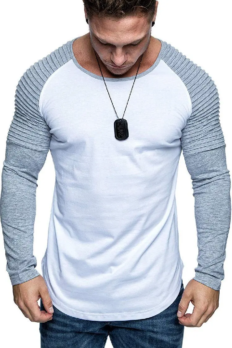 Refire gear, Весенняя уличная футболка для бега, Мужская футболка с круглым вырезом и длинным рукавом, футболки для альпинизма, туризма, охоты, спорта, облегающая уличная одежда - Цвет: with with light gray