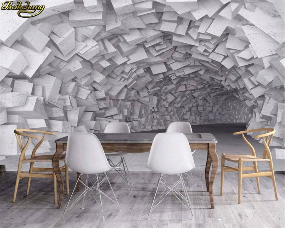 

beibehang Custom wallpaper 3D European retro extension space tunnel industrial wind wallpaper mural papel de parede wall paper