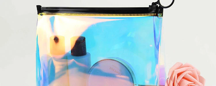 Прозрачная косметичка из ПВХ зеленый лазерный ТПУ органайзер для хранения Makeupbag на молнии портативный пластиковый водонепроницаемый дорожный набор сумка