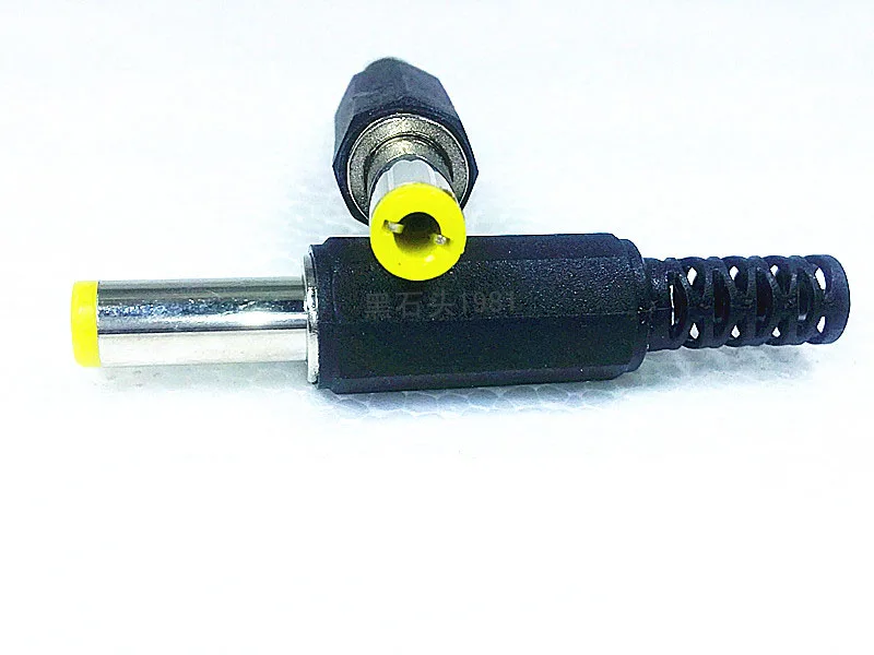 25pcs 2.1mm X 5.5mm with yellow color tip male DC power plug connectors