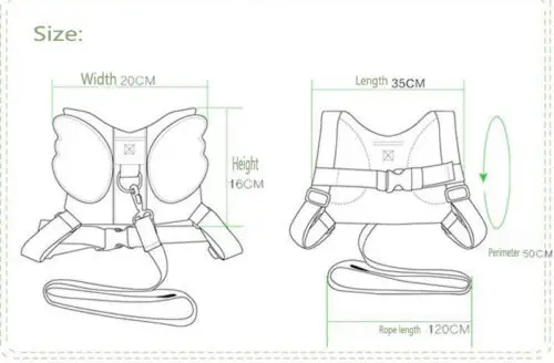 Детские ремни безопасности ремень малышей Прогулки анти-потерянный веревка тягового каната Крылья Ангела анти капля буксировки линия