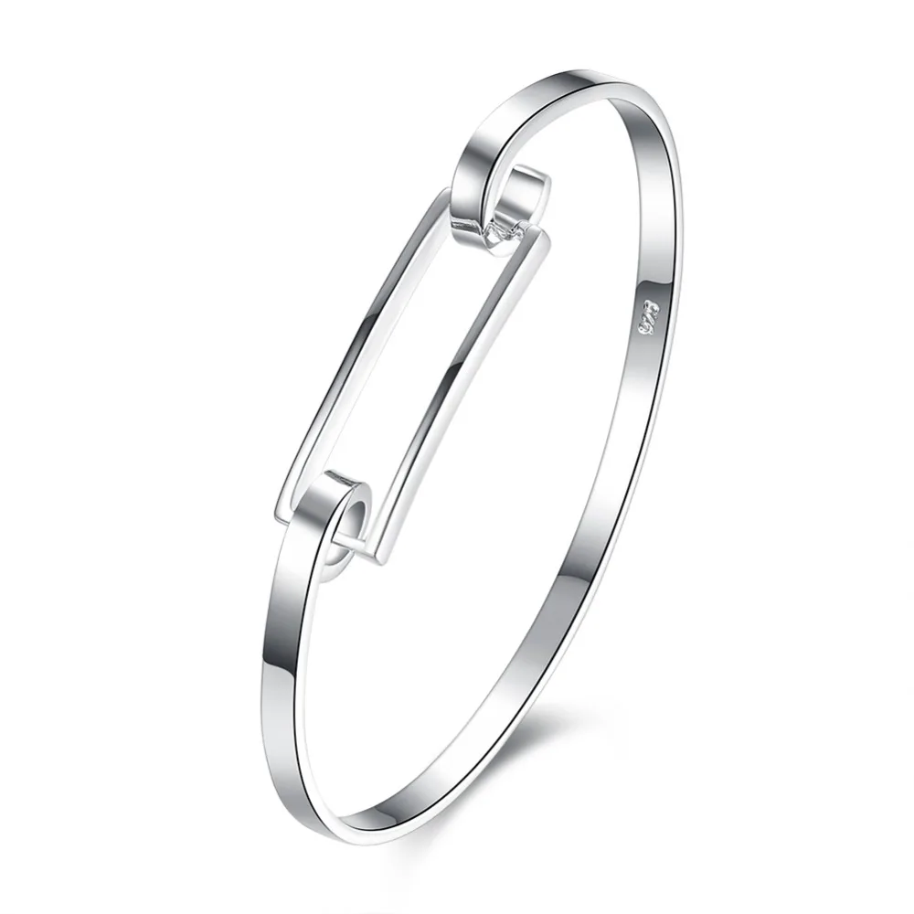 

2015 new arrivel bangle 925 sterling silver jewelry bracele fine fashion square bangle best quality wholesale and retail SMTB104