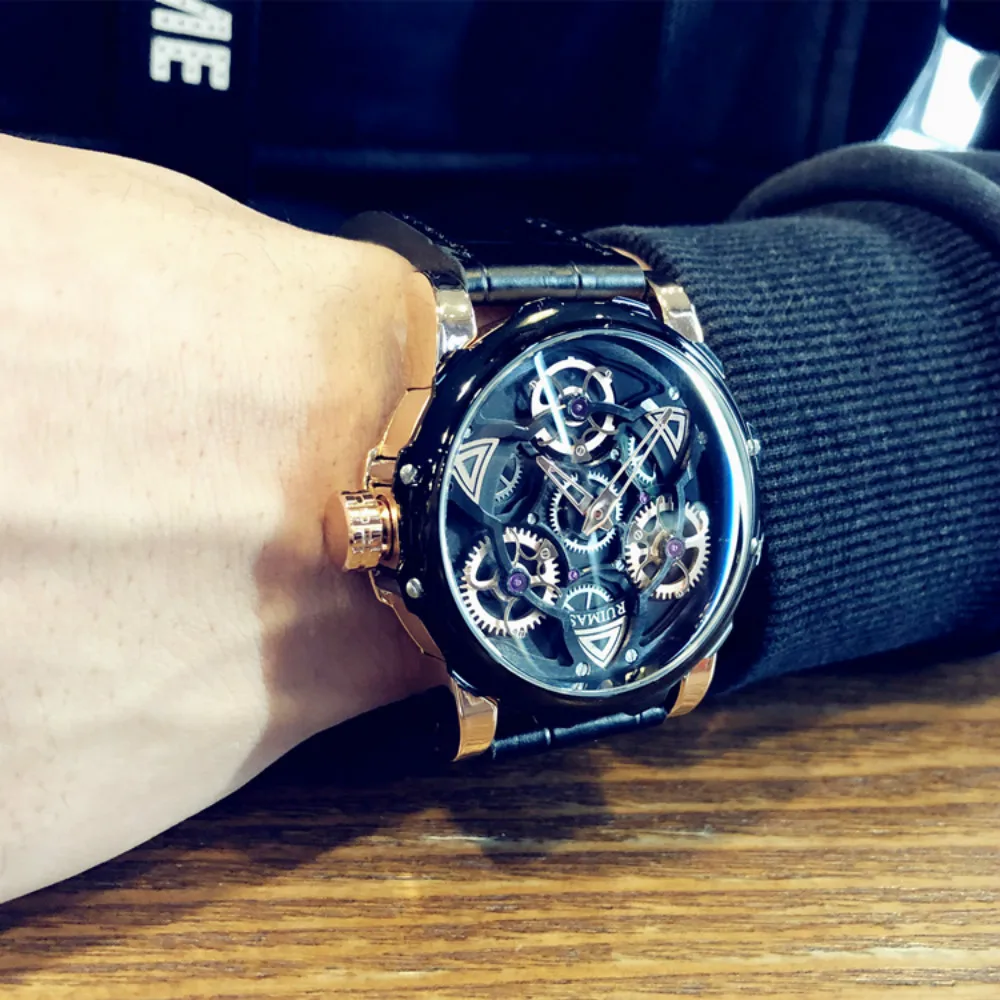 Cool Black Technology Men's Watch Top Brand Luxury Fashion Waterproof Watch Leather Personality Large Dial Quartz Watch Students Cool Black Technology Men's Watch Top Brand Luxury Fashion Waterproof Watch Leather Personality Large Dial Quartz Watch Students