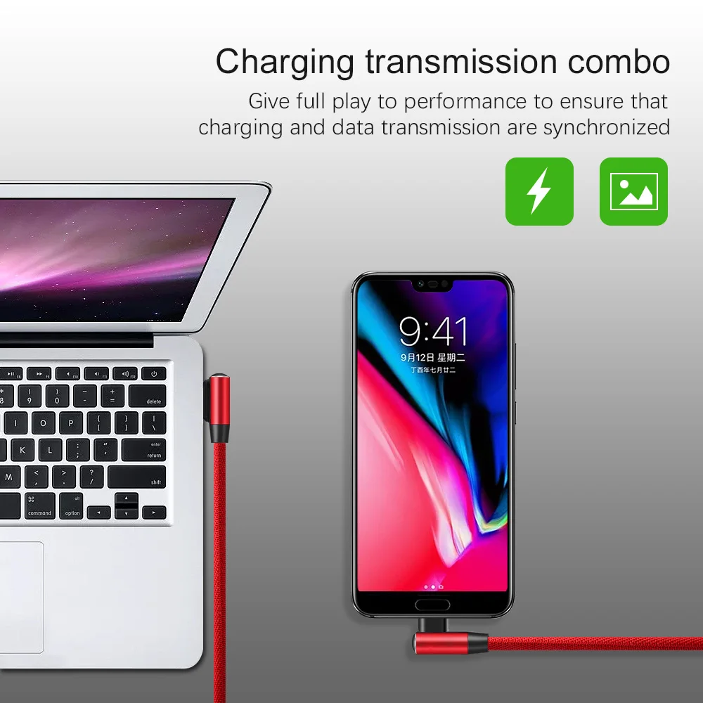 2.4A usb type C USB 90 градусов быстрая зарядка Usb C кабель L type-c 3,1 3,0 кабель для передачи данных зарядное устройство Usb-c для samsung S10 huawei Xiaomi