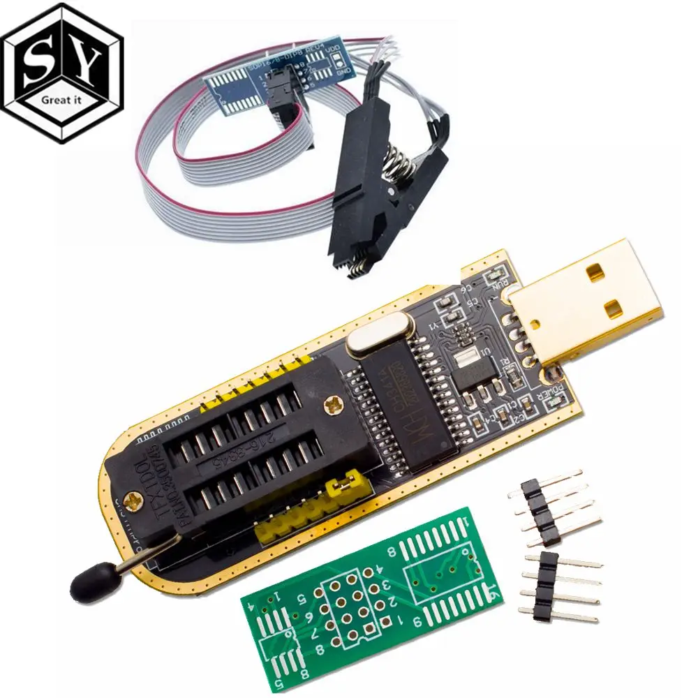 

1PCS Great IT Smart Electronics CH340 CH340G CH341 CH341A 24 25 Series EEPROM Flash BIOS USB Programmer with Software & Driver