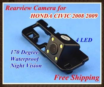 

High quality! Waterproof Special 4 LED CCD Car Rear view camera reverse parking for HONDA CIVIC 2008 2009