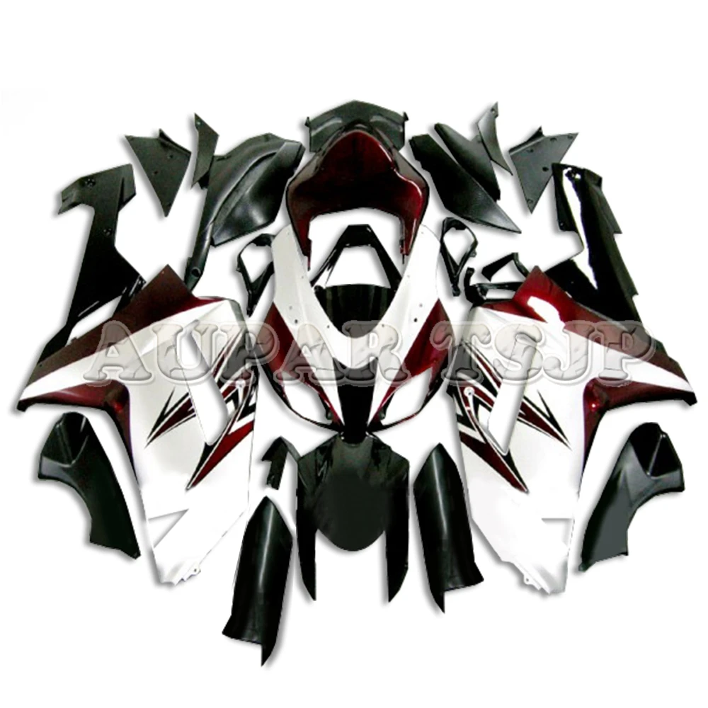 Темно-красный черный и белый чехол для мотоциклов для Kawasaki ZX6R ZX636 2007 2008 ABS панели Пластиковые обтекатели комплект 636 07 08 крышка