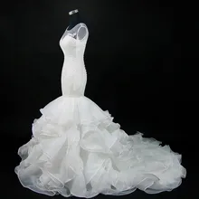 Потрясающие оборки русалка свадебное платье на заказ свадебные платья Vestido De Novia