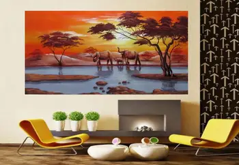 

100% Hand-painted ART Oil Painting Animal Landscape Decoration canvas