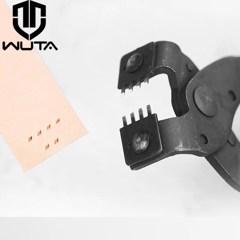 

WUTA Leather Craft Hole Punch Tools Hand-Held Silent Pliers Diamond Sewing Stitching Chisel Pricking Iron 4mm Spacing 2/4 Teeth
