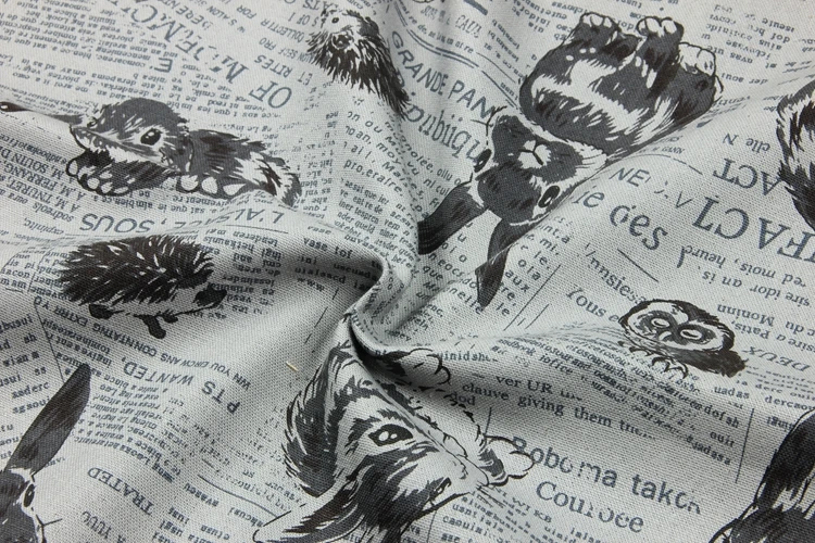 Импортная утолщенная хлопковая ткань с английскими буквами и принтом кролика, ручная работа, стеганая ткань для сумок, хлопок, A959