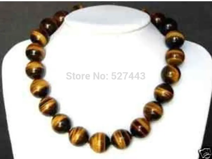

Wholesale3214 Stunning! 12mm African Roar Tiger's Eye Necklace