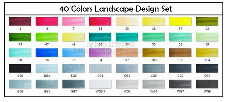 Touchliit 30/40/60/80 алкоголь двойной маркер для рисования Аниме/Архитектура/Костюмы/Пейзаж/Дизайн интерьера Pro маркер графических перьев - Цвет: 40 Landscape Set