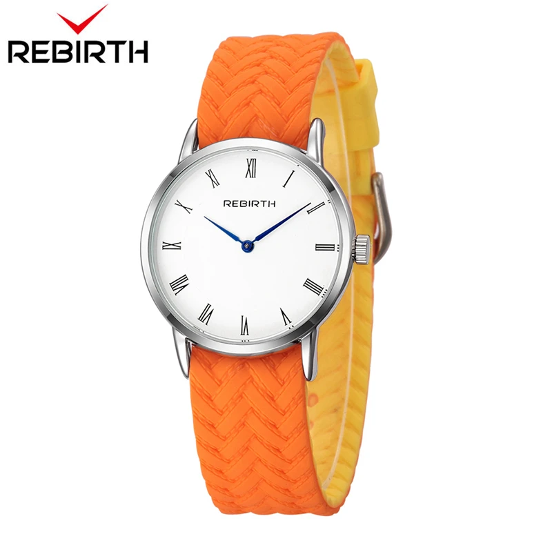

REBIRTH feminine clock Womens Watch Jelly Silicone Bracelet Ladies Wristwatches Montres Femme Relogio Feminino with Gift Box