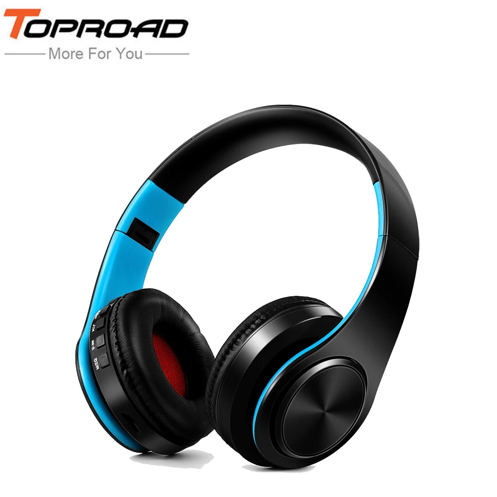 

TOPROAD Foldable Bluetooth Headphone Headset Wireless Stereo Headphones Earphone Audio Music Player Support TF Card with Mic
