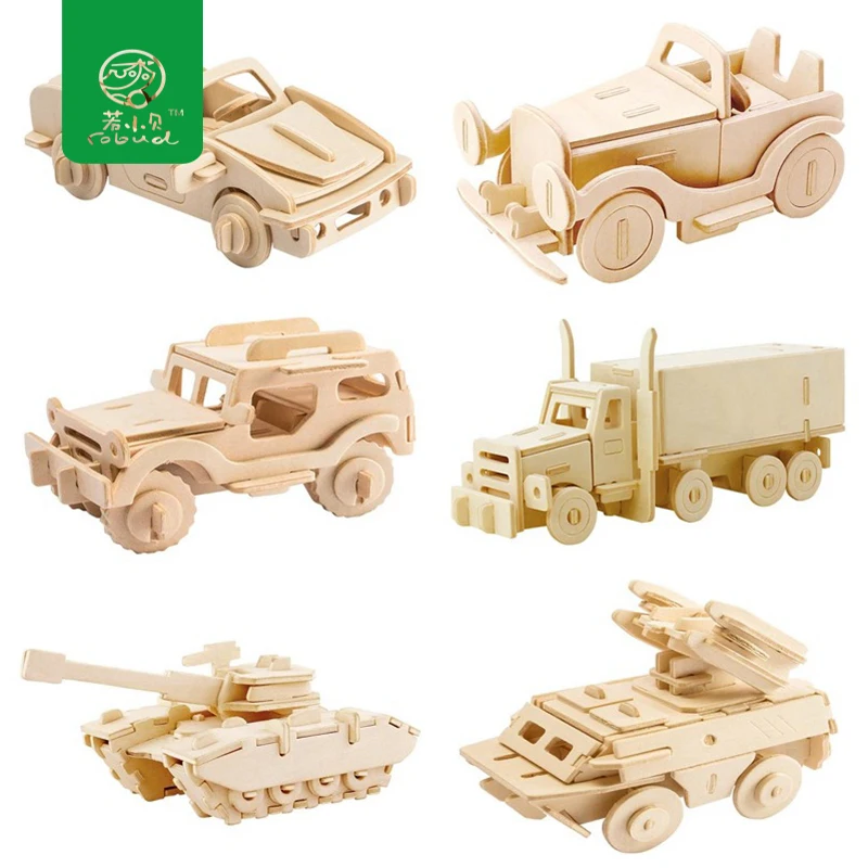

Robud DIY Wooden 3D Puzzle Assembly Cartoon Puzzle Educational Didactic Games Wood Toys for Children Adult Christmas Gift P150