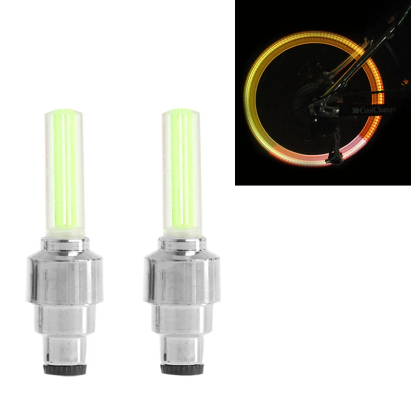 Cheap 2Pcs Bike Lights Bicycle Tyre Tire Valve Caps Wheel Spokes LED Light 4 Color 5