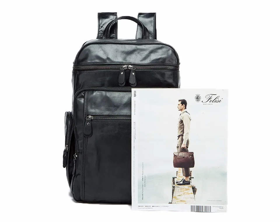 Мужской рюкзак WESTAL из натуральной кожи, 15 дюймов, рюкзаки для ноутбука подростка, мужской Школьный рюкзак, повседневный рюкзак для мужчин 8963