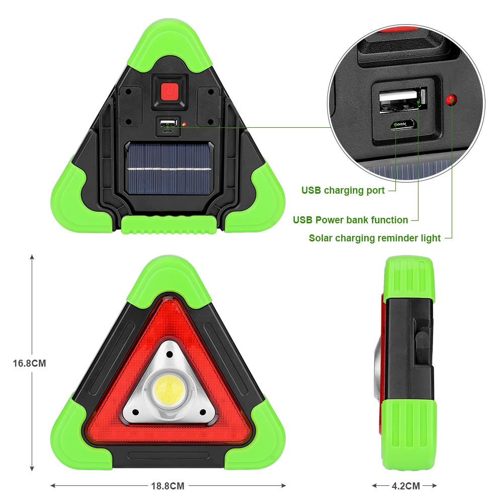 Солнечный Ручной портативный фонарь тент свет USB Перезаряжаемый COB светодиодный фонарик Солнечный 5 аварийные режимы Рабочая инспекционная лампа