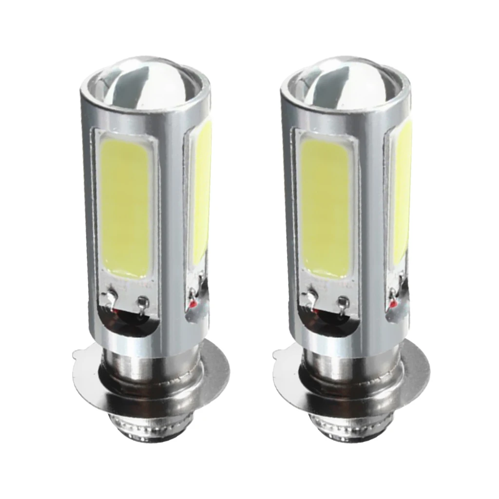 2pcs H6 P15D-25-1 COB LED Motorcycle Headlight Fog Light Bulbs 6000K White