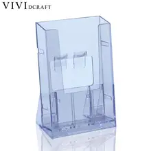Vividcraft офисный дисплей прозрачный Акриловый Бизнес прозрачный держатель для карты брошюры настольная подставка для брошюр дисплей бумажный держатель