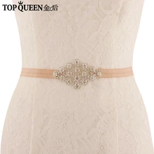 TOPQUEEN SJD-S06 Свадебный эластичный пояс металлическая лента из страз Выпускные платья страз пояс Алмазная Вишивка к украшению платья