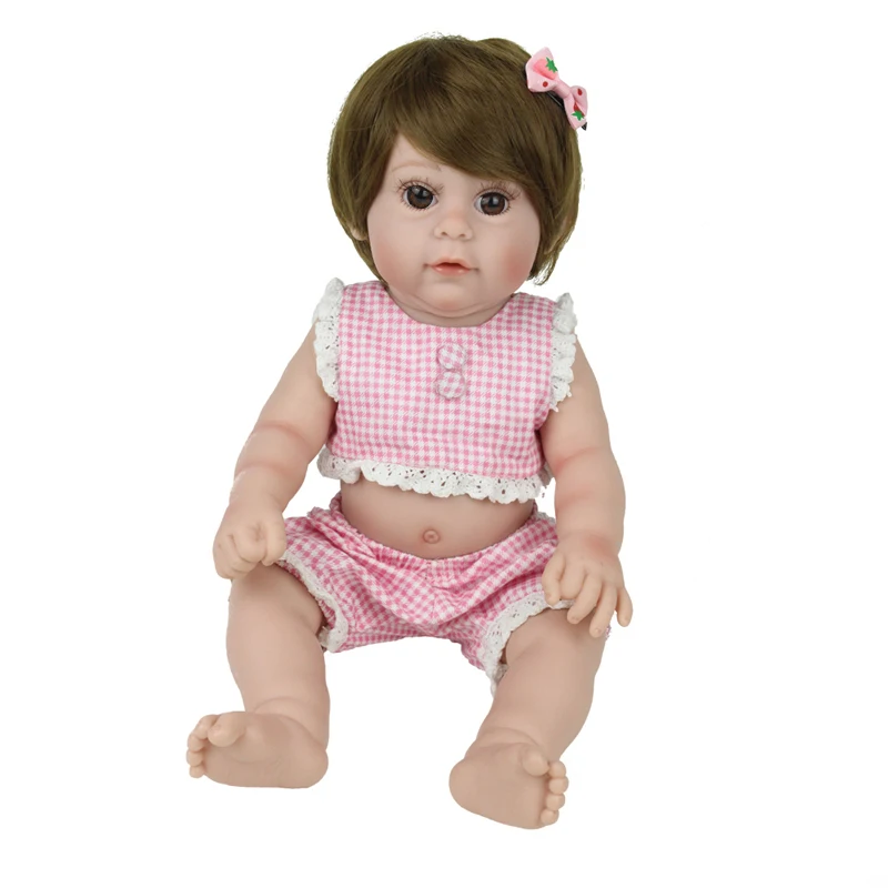 

17inch Full silicone Vinyl newborn Toddler Babies Dolls sleeping modeling bathe Birthday Gift gift Child Play House Toy boneca