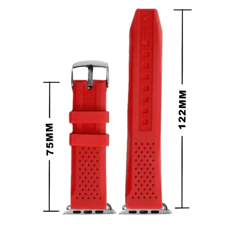 38mm Red Color Silicone Watch Band Replacement for Apple iWatch WB1101F38JB