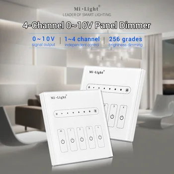 

Mi Light 110~220V AC L4 4 channels Wall-mounted led controller 4CH 0~10V led Panel Dimmer for 5050 led strip light tape ribbon