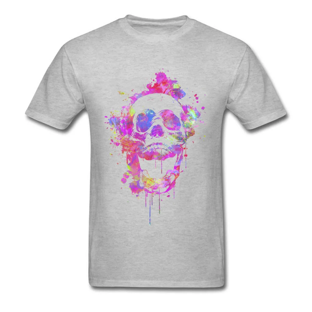 Cool  Trendy Pink Watercolor Skull_grey