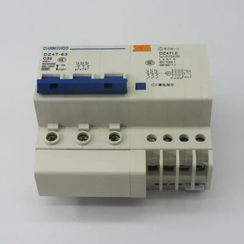 DZ47le-63/3 P+ N мини утечки перегрузки защитный автомат-выключатель бытовой остаточный электрический ток ручной переключатель MCB протектор