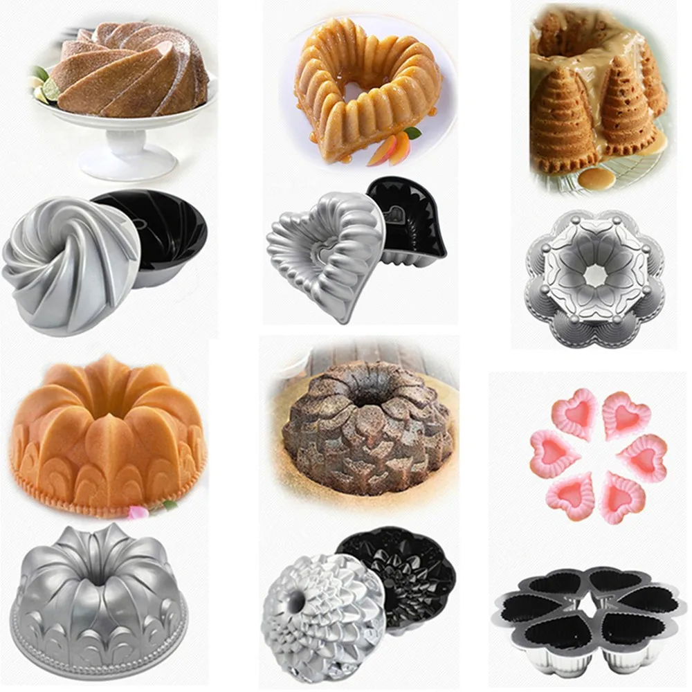 1 PC Heavy Cast Aluminum Cake Mold Metal Baking Fo...