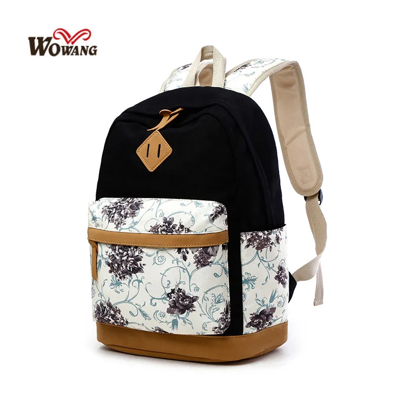 

Casual Student Canvas Women Backpack Preppy Style Sweet Girl Backpack Floral School Bag Fashion Women Travel Backpack Female