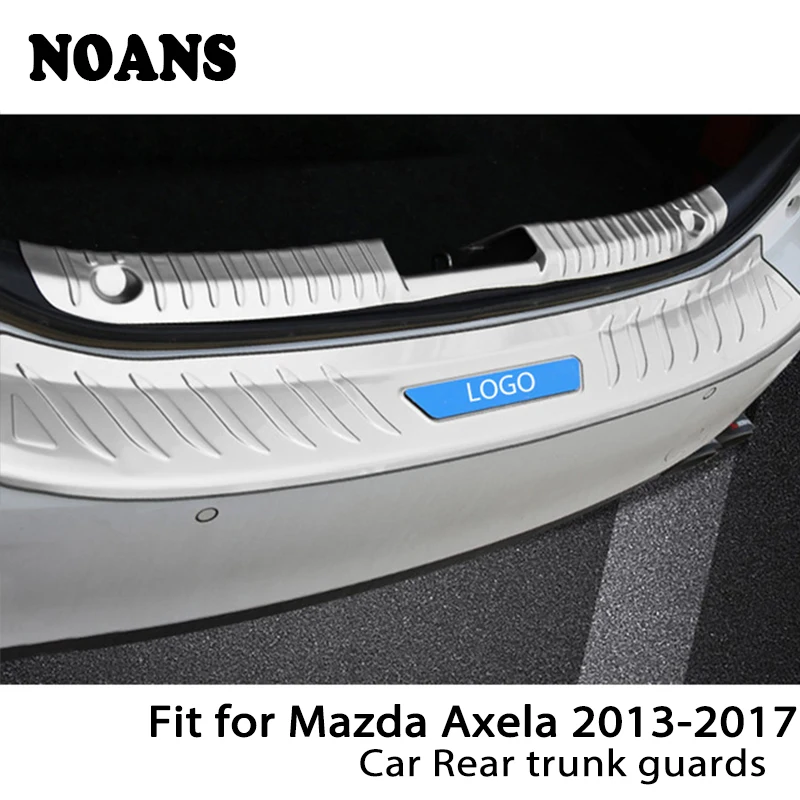 

NOANS For Mazda 3 Axela 2013 2014 2015 2016 2017 Auto Car Rear Trunk Door Bumper Anti Scratch Strips Stainless Steel Accessories