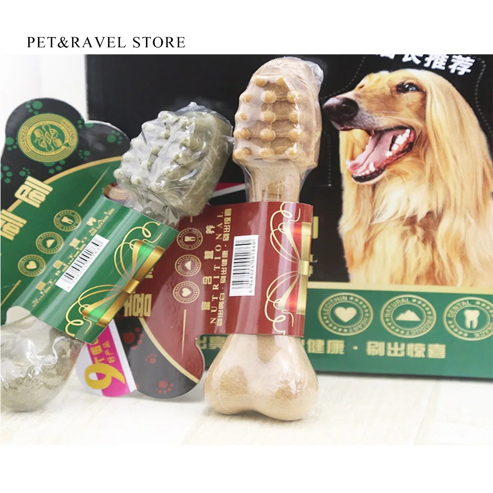 162g Funny Chewable Snack Food Simulation Bone Dog Toothbrush for Pet