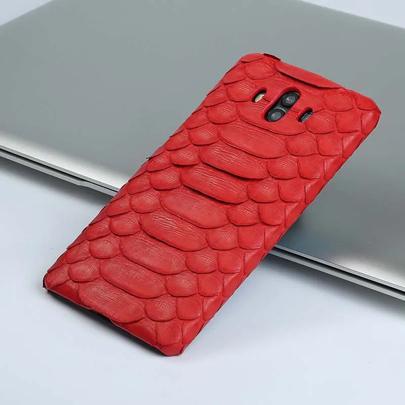 Роскошный чехол для Huawei Honor V8 класса люкс ручной работы из натуральной кожи питона кожи кожаный чехол для телефона из натуральной кожи чехол для телефона - Цвет: 06-Big red