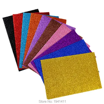 

10pcs A4 colored EVA Sponge Glitters Foam Paper Background Fold scrapbooking Paper handmade paper toys