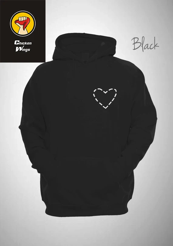 Cut Out Love Heart Hooded Sweatshirt Unisex Hoody Unique Sweatshirt Funny Unisex Hoodie Z109-in 