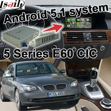 Android 6.0 cuadro de navegación GPS para BMW E60 serie 5 CIC sistema de interfaz de vídeo caja de espejo enlace youtube waze iGO yandex